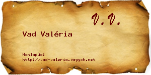 Vad Valéria névjegykártya